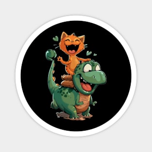 Cat Dinosaur Dreams Magnet